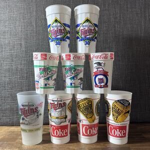 1987 Twins World Champions World Series Collector Cups Lot Of 9